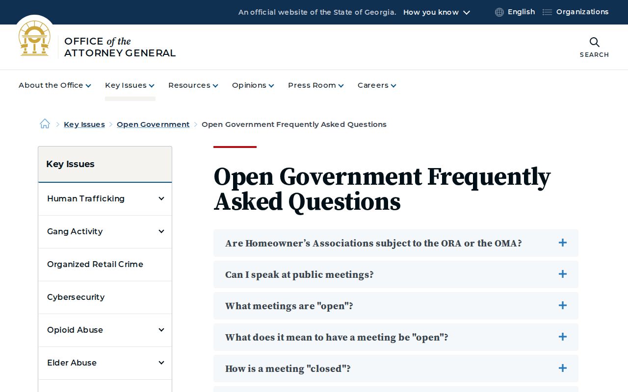 Roswell neighbors Georgia open government records guidance