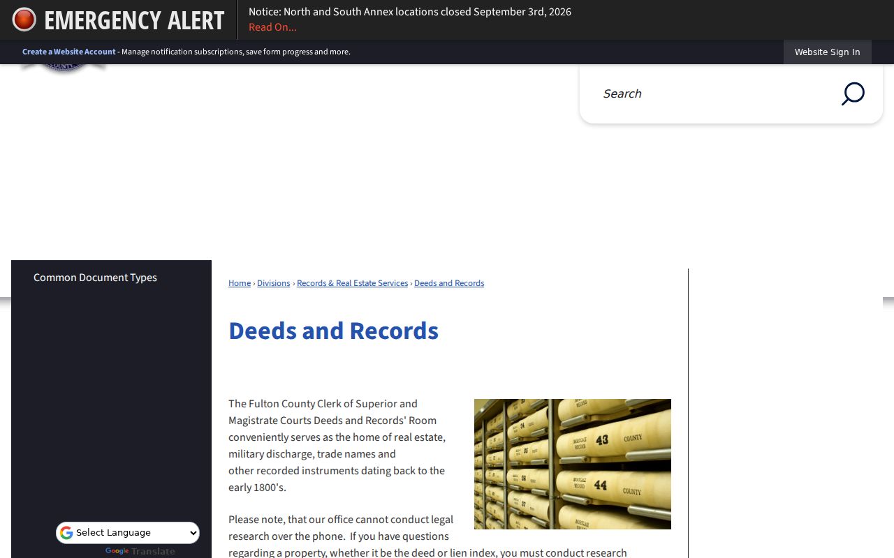 Roswell previous residents Fulton deeds and records information