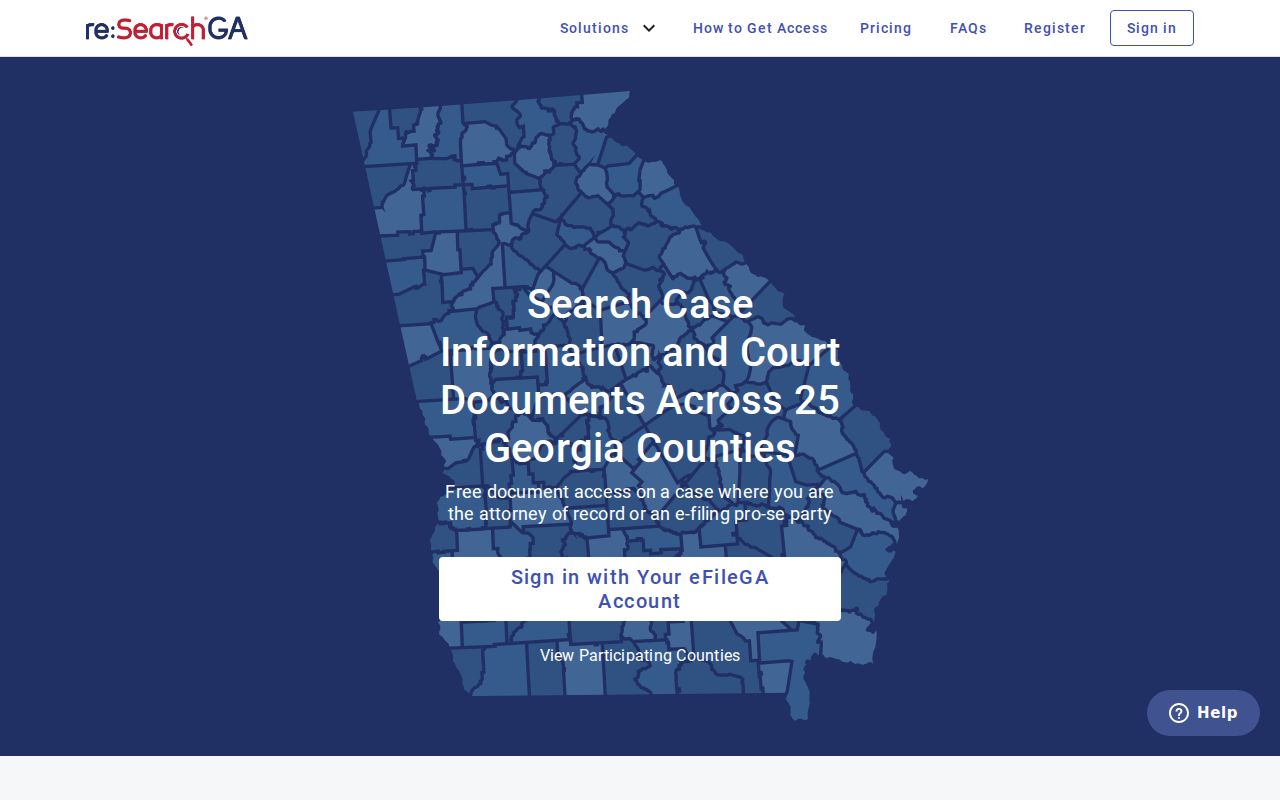 Georgia E-Access court records search used for a Roswell resident lookup
